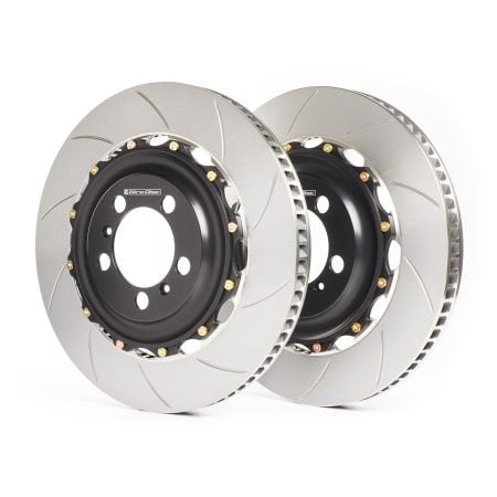 GiroDisc 350mm Slotted Front Brake Rotors with Spacers for 991.1 Porsche 911 Carrera 4S / GTS / S [A1-122]
